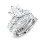 9ct White Gold Emerald Cut Lab Grown Diamond Ring 1