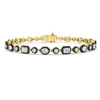 9ct Yellow Gold Emerald Cut and Oval Lab Grown Diamond Bracelet 1