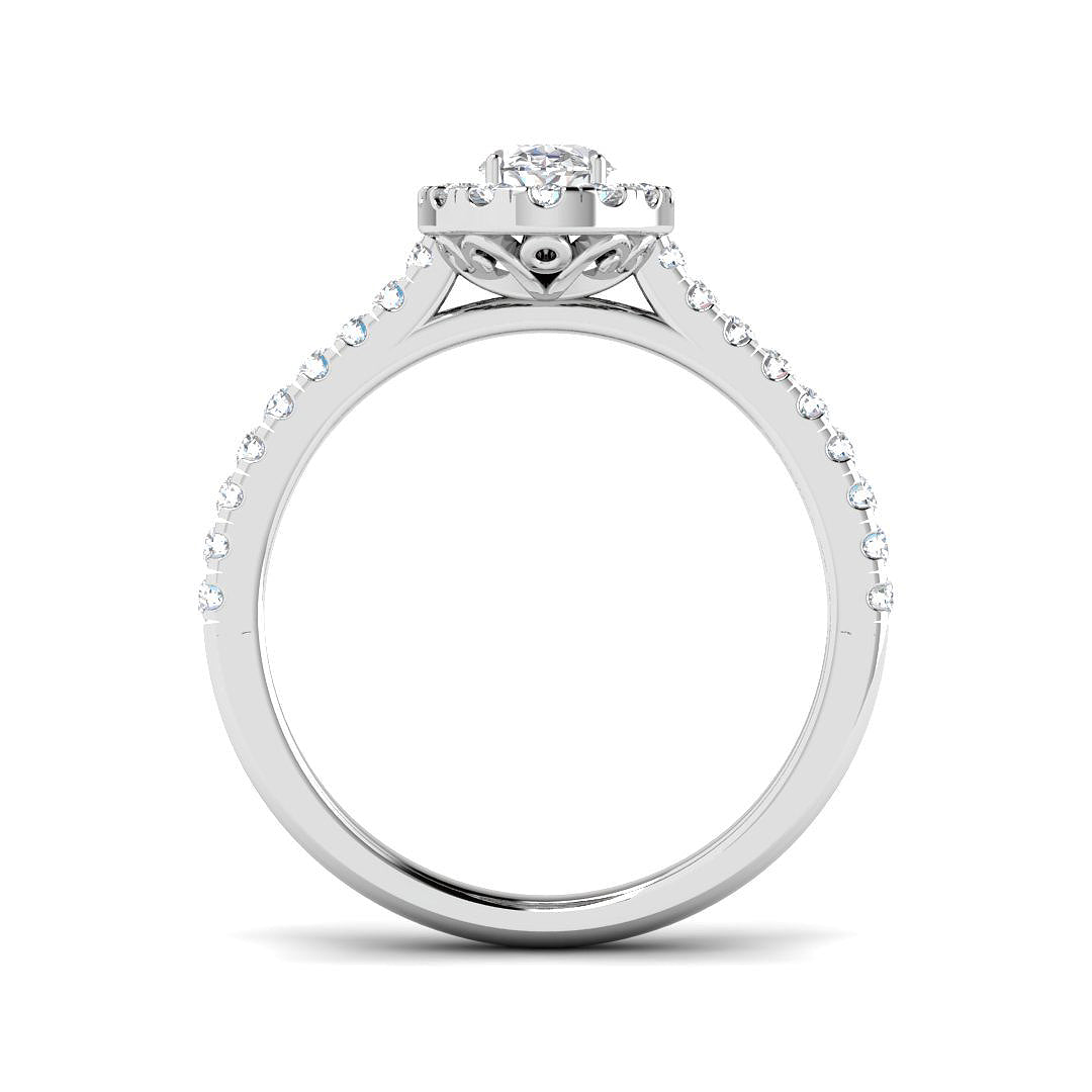 9ct White Gold Oval Lab Grown Diamond Ring 2