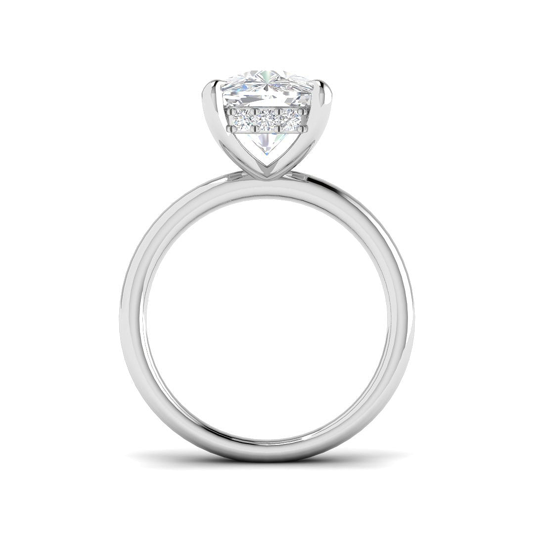 9ct White Gold Cushion Lab Grown Diamond Ring 2