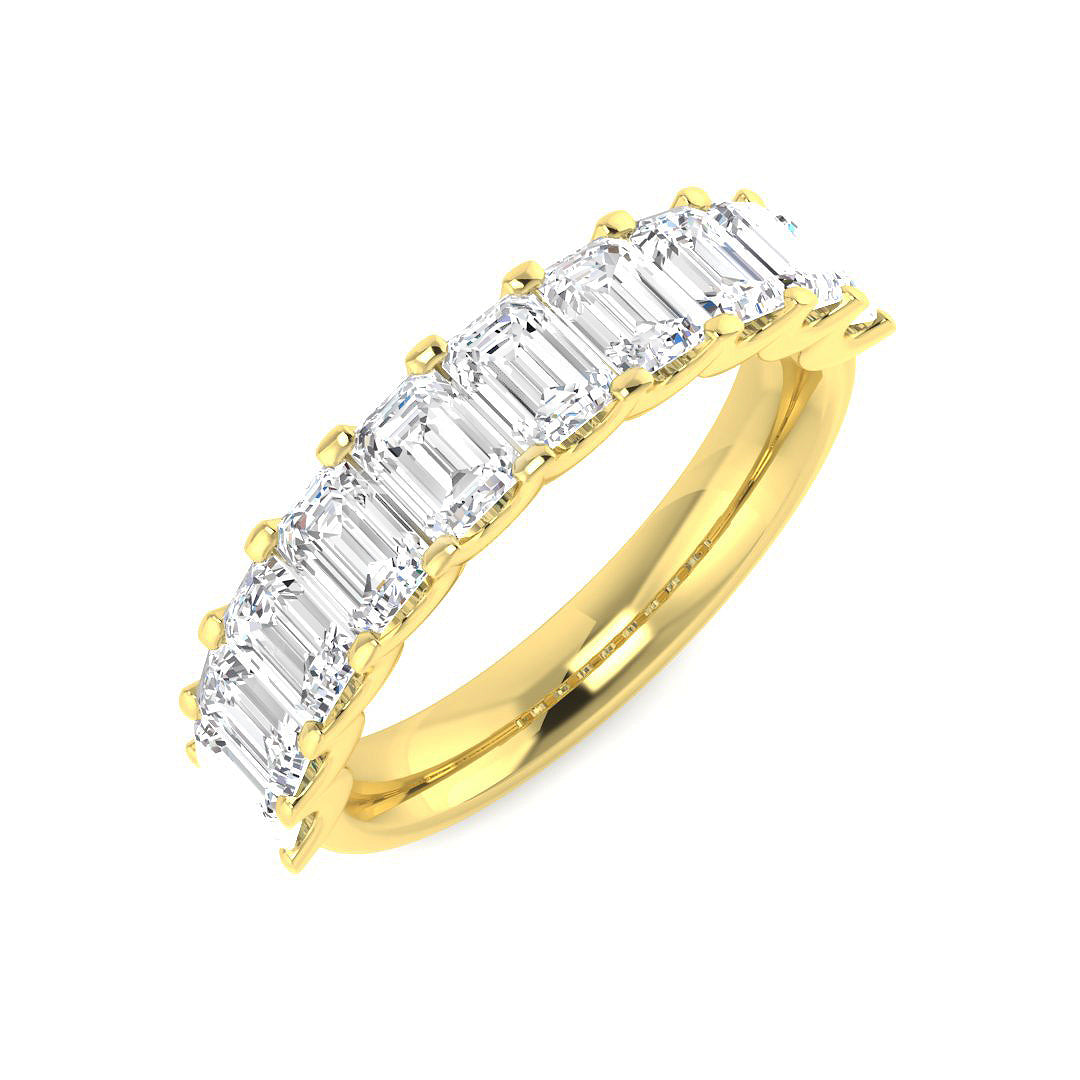 9ct Yellow Gold Emerald Cut Lab Grown Diamond Ring 1