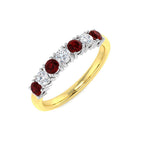 9ct Two Tone Round Ruby and Diamond Ring 1