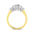 9ct Two Tone Round Cvd Old Cut Ring 2