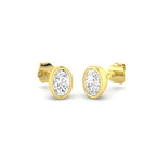 9ct Yellow Gold Oval Lab Grown Diamond Earrings 1