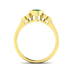 9ct Yellow Gold Oval Emerald and Diamond Ring 2