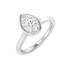 9ct White Gold Pear Lab Grown Diamond Ring 1