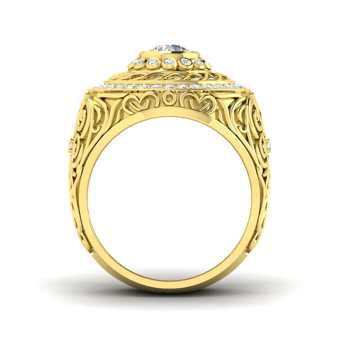 9ct Yellow Gold Round Lab Grown Diamond Ring 2