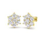 9ct Yellow Gold Round Lab Grown Diamond Earrings 1