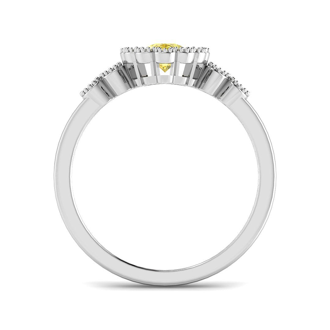 9ct White Gold Oval Diamond Ring 2
