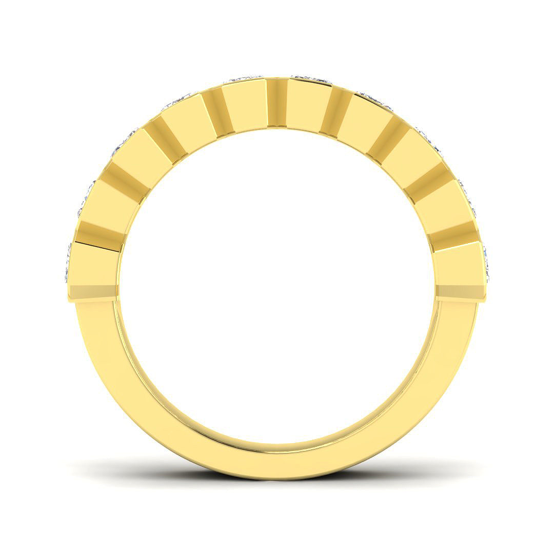 9ct Yellow Gold Emerald Cut Lab Grown Diamond Ring 2