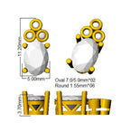 9ct Yellow Gold Oval Lab Grown Diamond Earrings 2