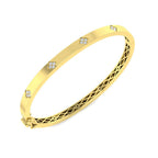 9ct Yellow Gold Round Lab Grown Diamond Bangle 1