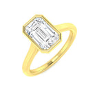 9ct Yellow Gold Emerald Cut Lab Grown Diamond Ring 1