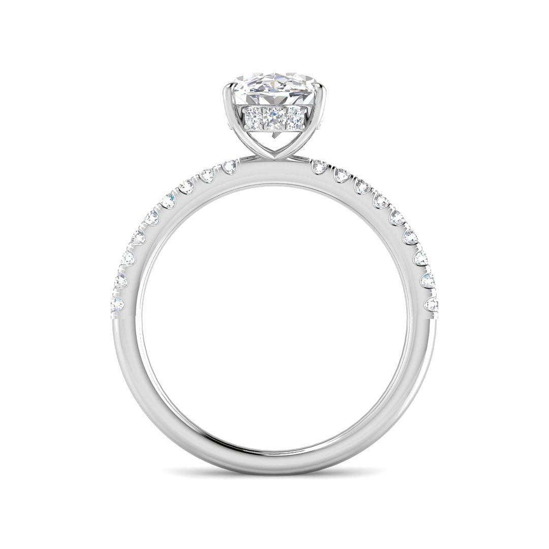 9ct White Gold Oval Lab Grown Diamond Ring 2
