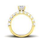 9ct Yellow Gold Emerald Cut Lab Grown Diamond Ring 2