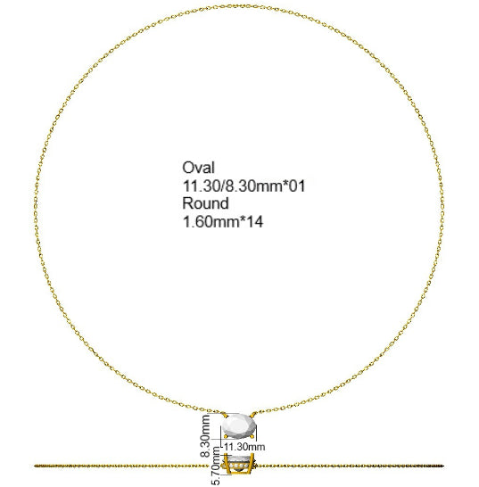 9ct White Gold Oval Lab Grown Diamond Necklace 2