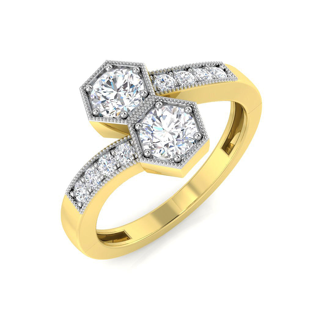 9ct Yellow Gold Round Lab Grown Diamond Ring 1
