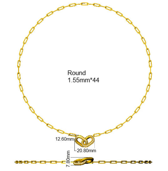 9ct Yellow Gold Round Lab Grown Diamond Necklace 2