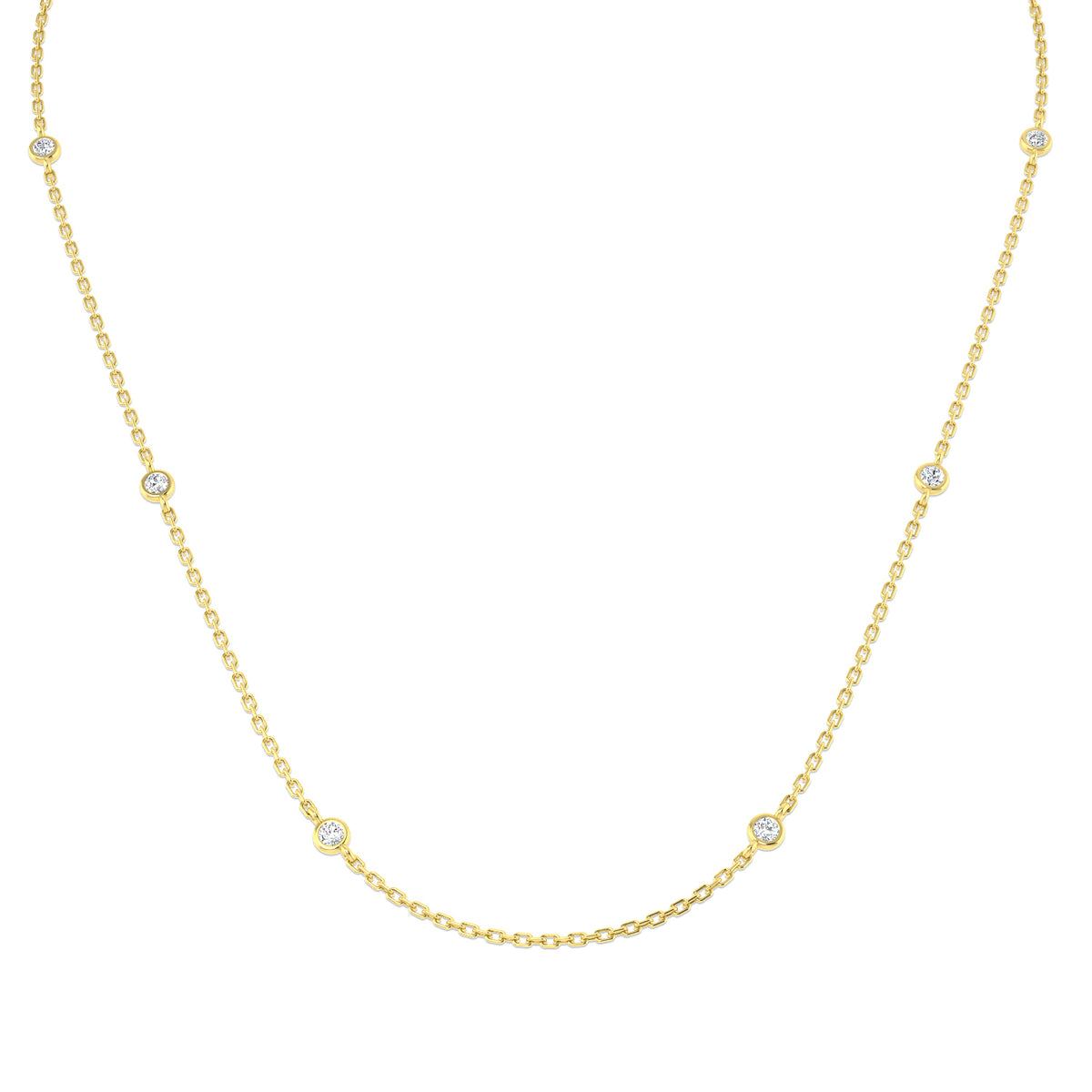 9ct Yellow Gold Round Lab Grown Diamond Necklace 1