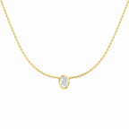 9ct Yellow Gold Oval Lab Grown Diamond Necklace 1