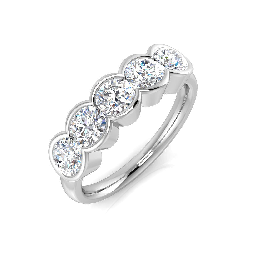 Platinum Round Lab Grown Diamond Ring 1