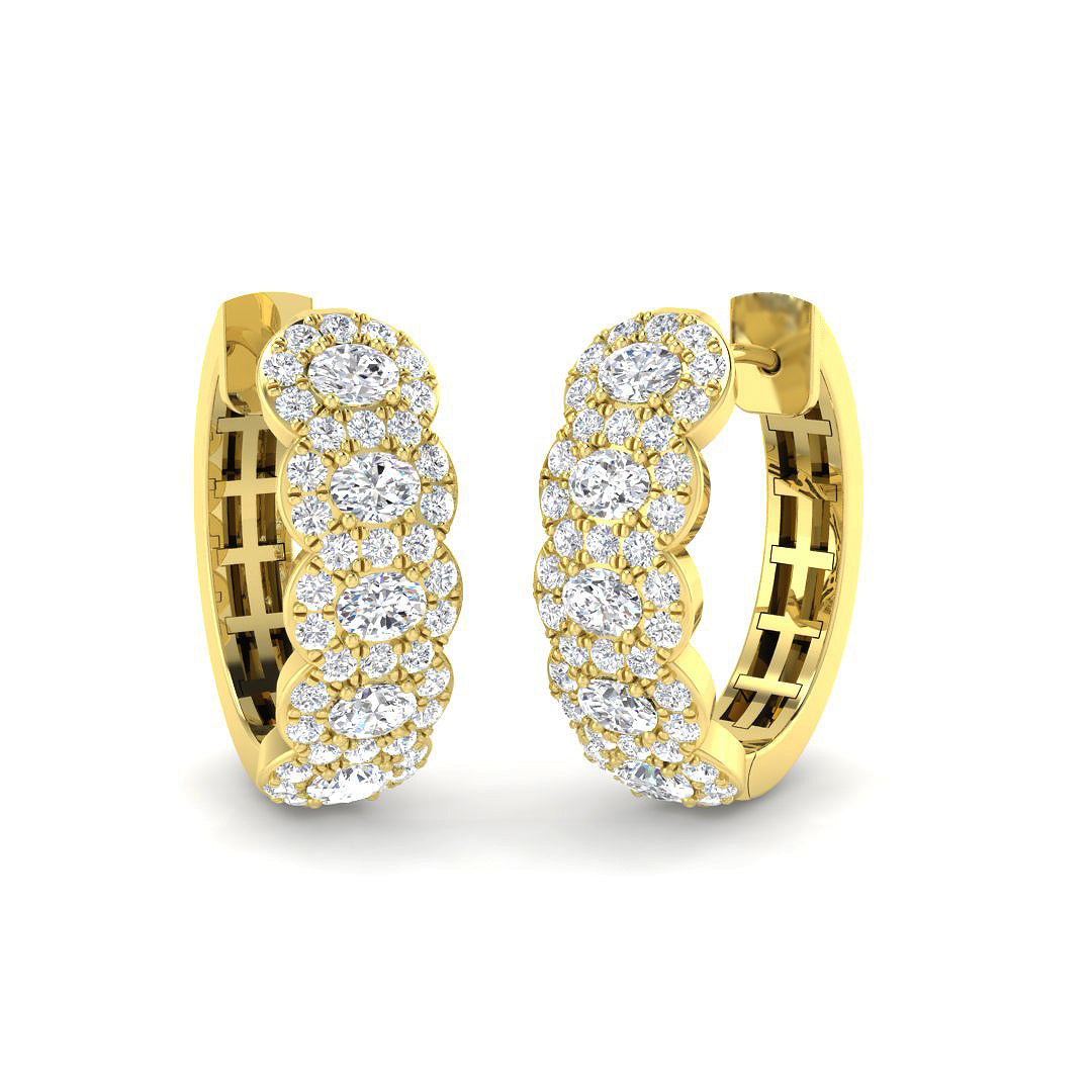 9ct Yellow Gold Oval Lab Grown Diamond Earrings 1