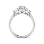 9ct White Gold Oval and Trillion Lab Grown Diamond Ring 2