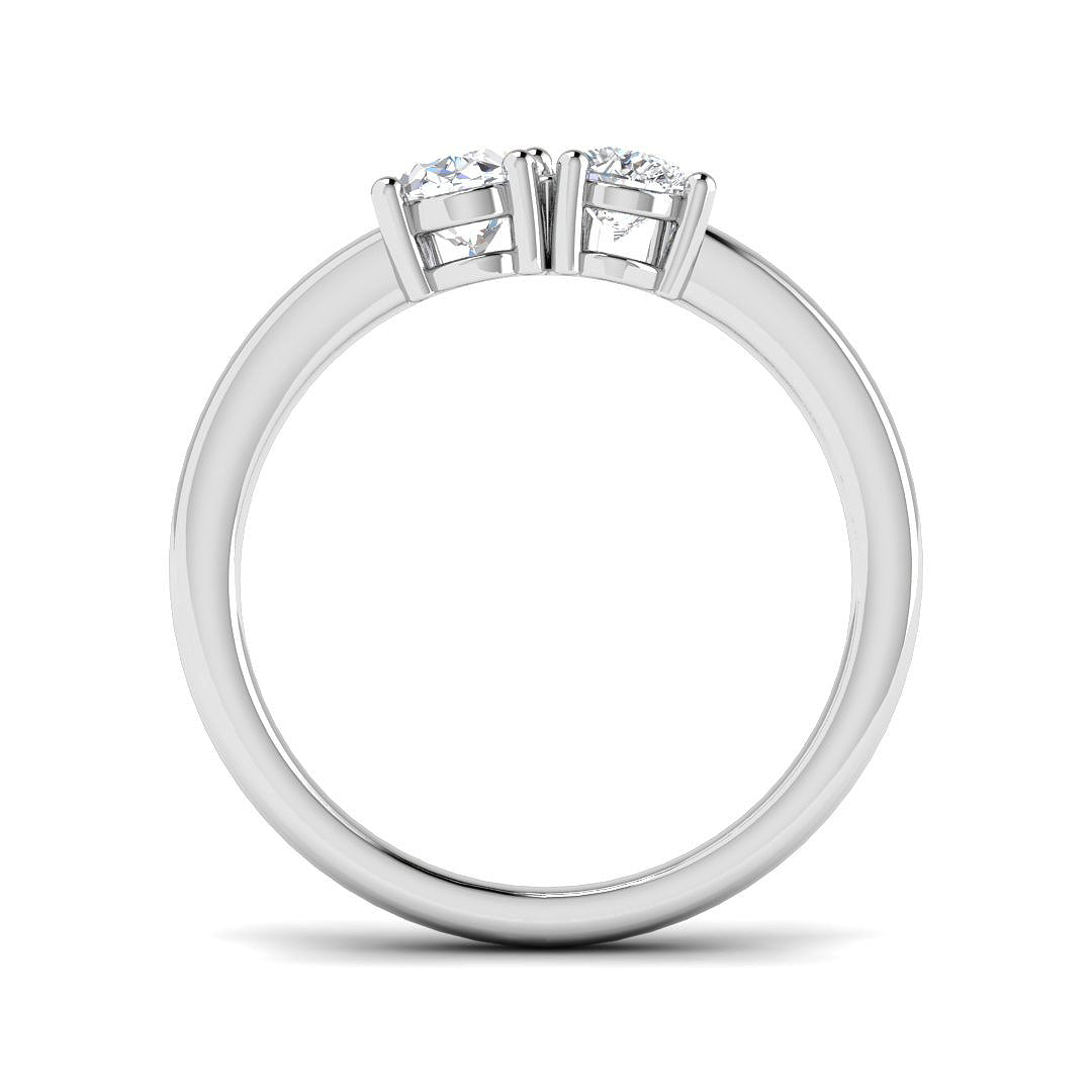9ct White Gold Oval and Pear Lab Grown Diamond Ring 2