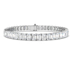 9ct White Gold Emerald Cut Lab Grown Diamond Bracelet 1