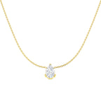 9ct Yellow Gold Pear Lab Grown Diamond Necklace 1
