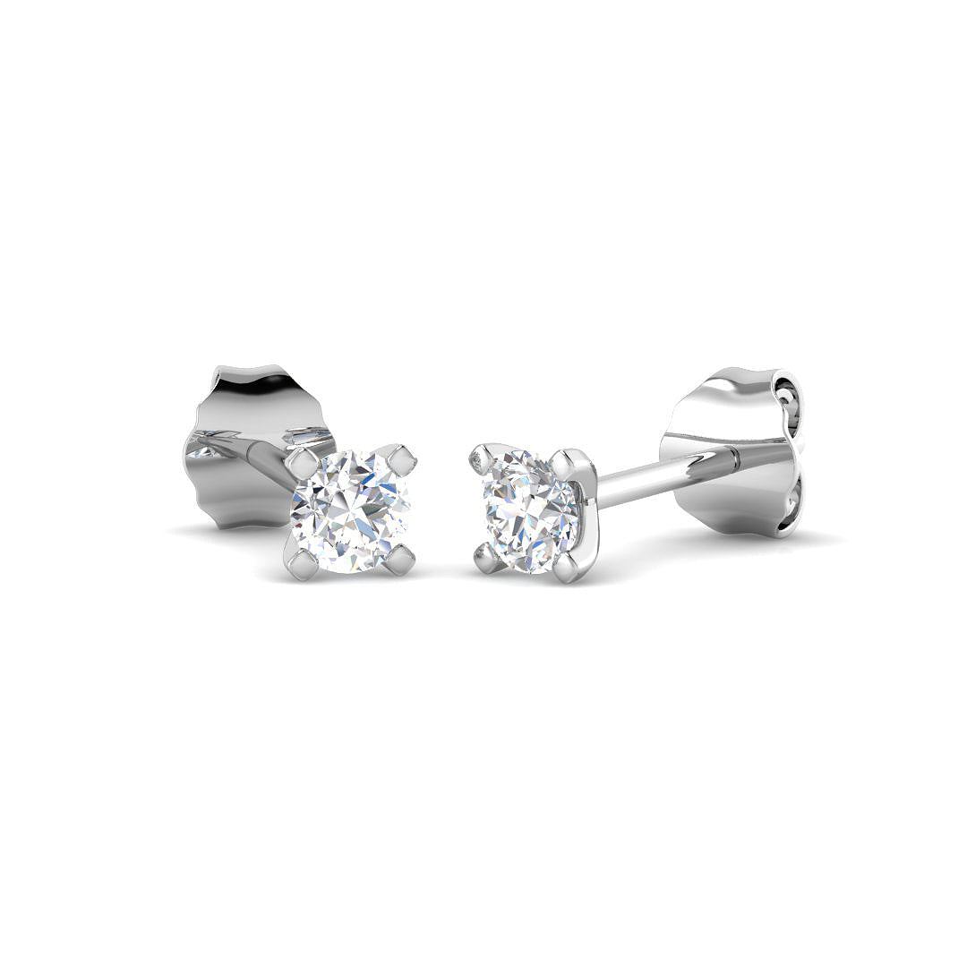 9ct White Gold Round Lab Grown Diamond Earrings 1