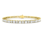 9ct Yellow Gold Emerald Cut Lab Grown Diamond Bracelet 1