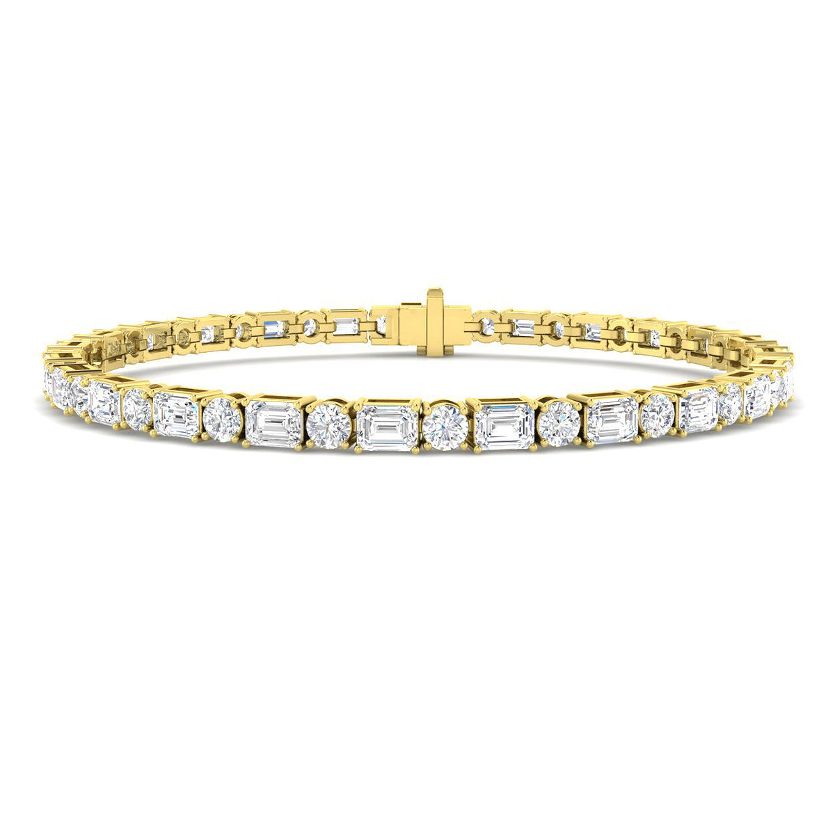 9ct Yellow Gold Emerald Cut Lab Grown Diamond Bracelet 1