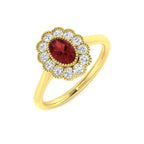 9ct Yellow Gold Oval Multi Sapphire and Diamond Ring 8