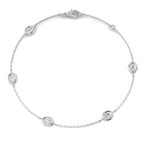 9ct White Gold Oval Lab Grown Diamond Bracelet 1