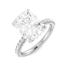 9ct White Gold Cushion Lab Grown Diamond Ring 1