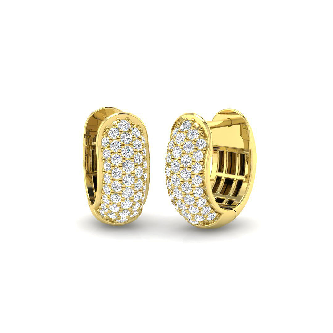 9ct Yellow Gold Round Lab Grown Diamond Earrings 1