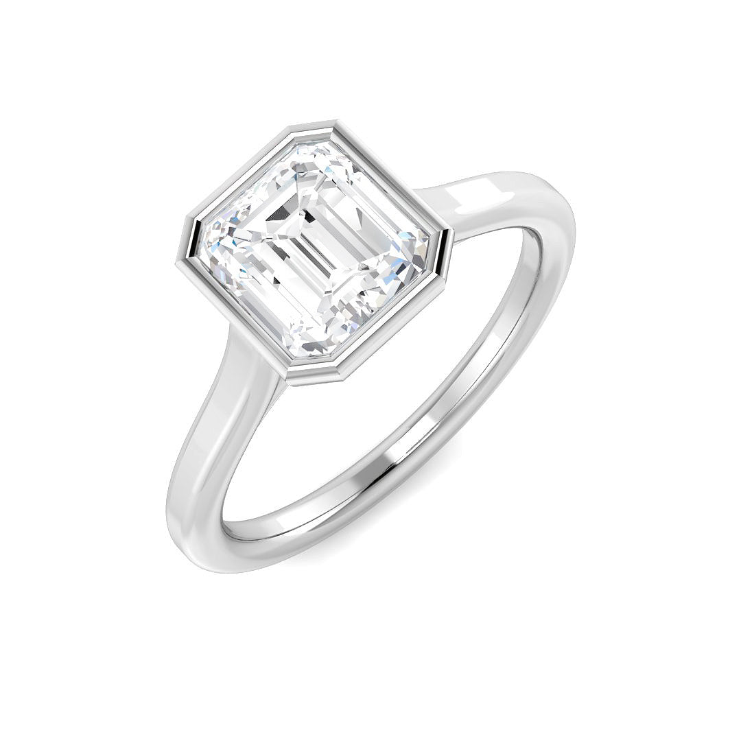 9ct White Gold Radiant Lab Grown Diamond Ring 1