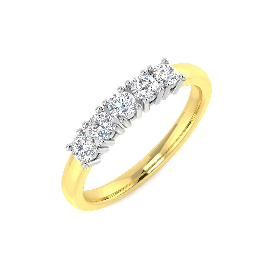 9ct Two Tone Round Diamond Ring 1