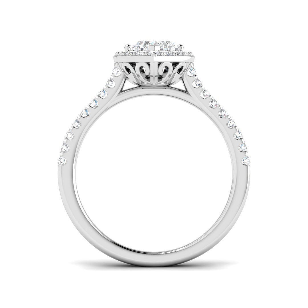 9ct White Gold Heart Lab Grown Diamond Ring 2
