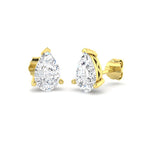 9ct Yellow Gold Pear Lab Grown Diamond Earrings 1