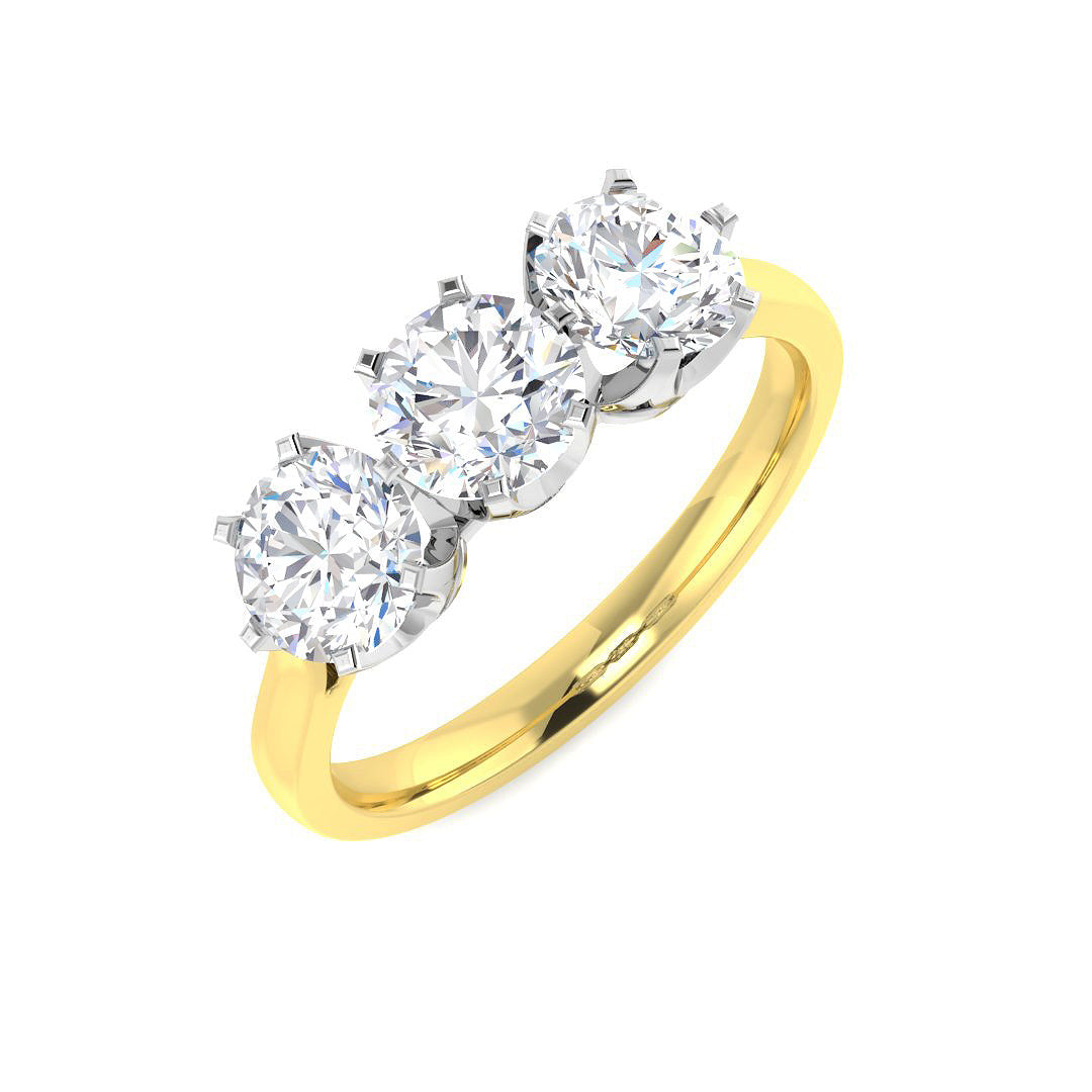 9ct Two Tone Round Cvd Old Cut Ring 1