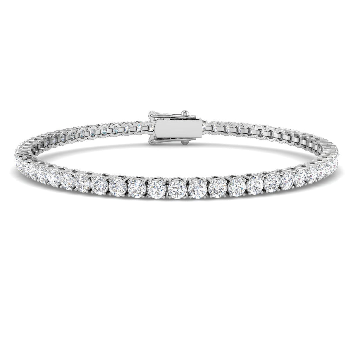 9ct White Gold Round Lab Grown Diamond Bracelet 1