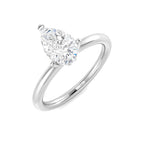 Platinum Pear Lab Grown Diamond Ring 1