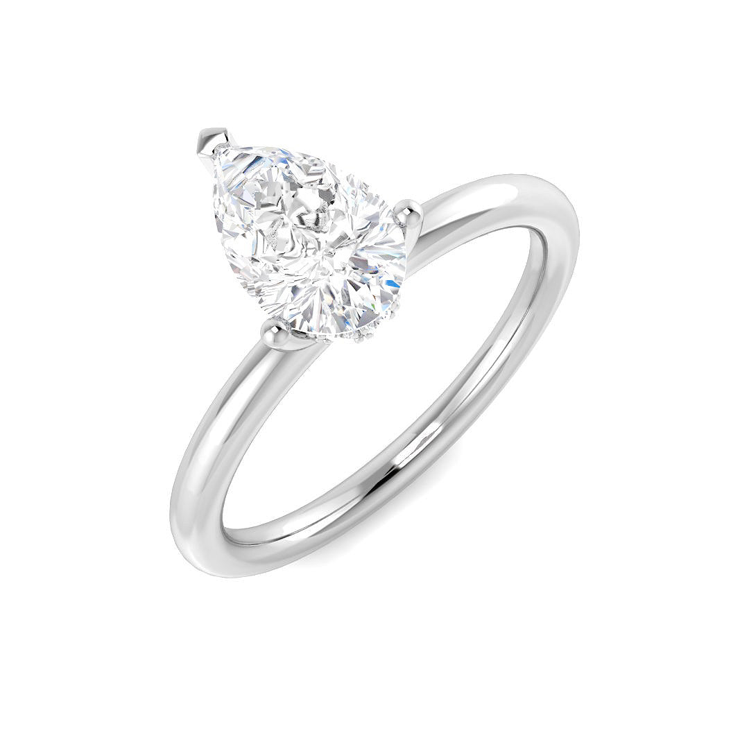 Platinum Pear Lab Grown Diamond Ring 1