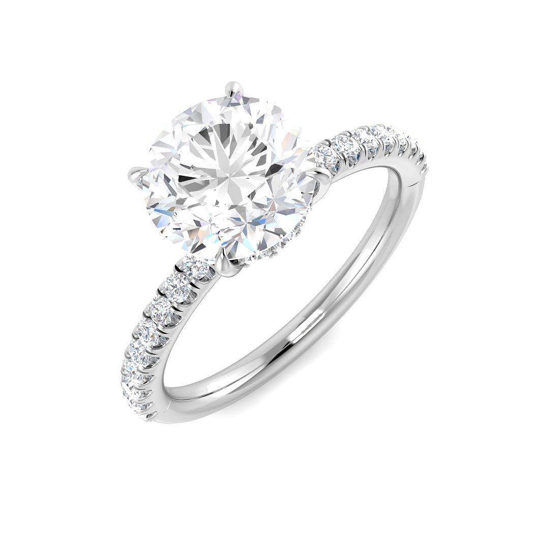 9ct White Gold Round Lab Grown Diamond Ring 1