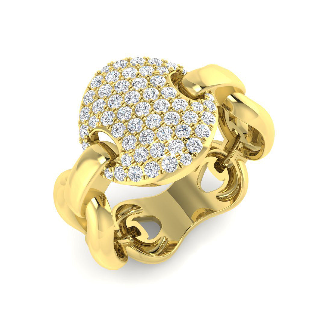 9ct Yellow Gold Round Lab Grown Diamond Ring 1