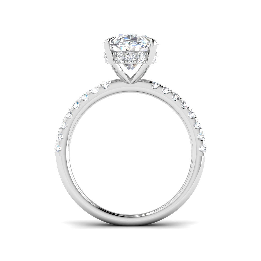9ct White Gold Oval Lab Grown Diamond Ring 2