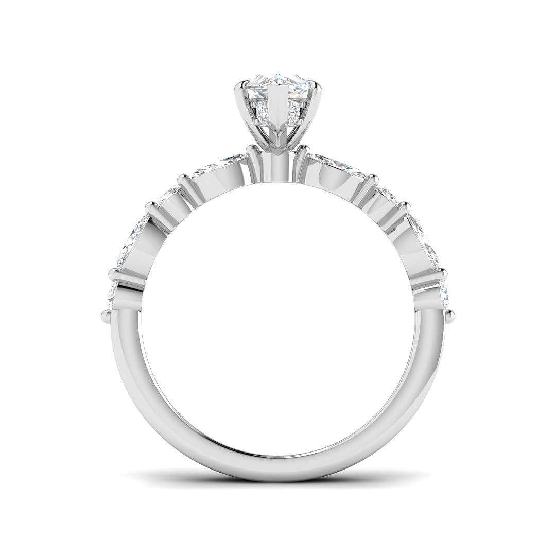9ct White Gold Marquise Lab Grown Diamond Ring 2