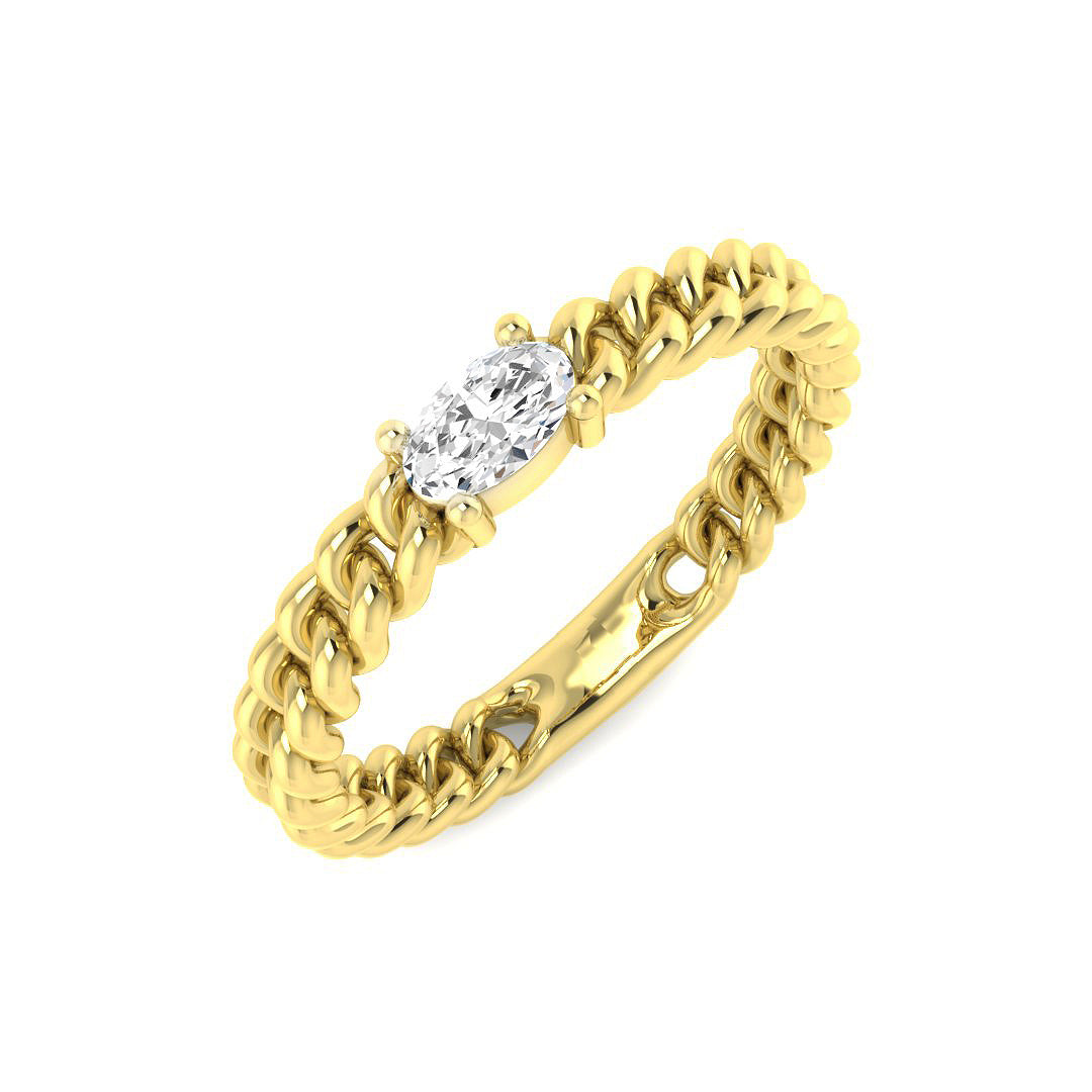 9ct Yellow Gold Round Lab Grown Diamond Ring 1